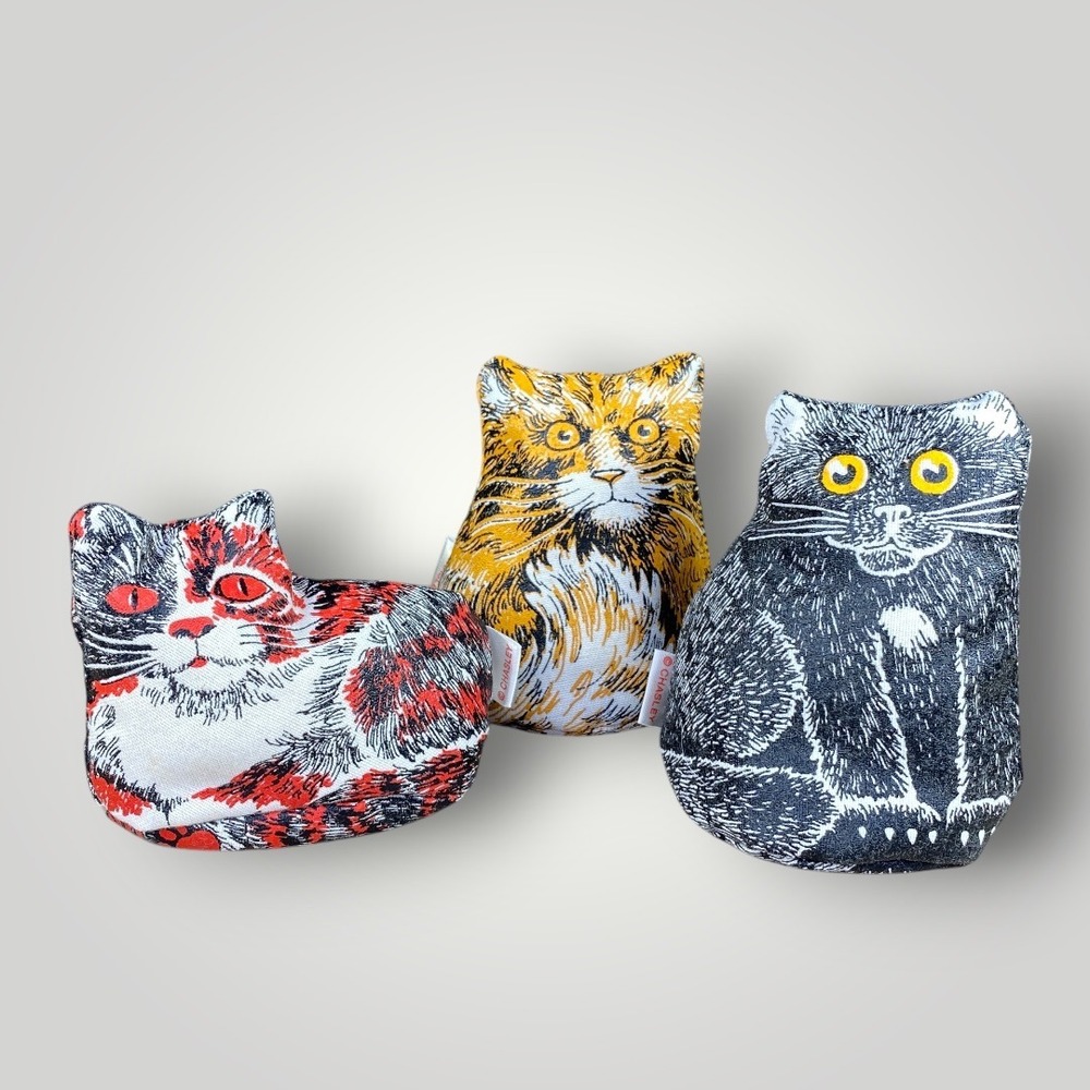 Chasley Catsup Juggling Cat Bean Bags Set of 3 1986 Cat Collectibles Desk Decor - Picture 3 of 9